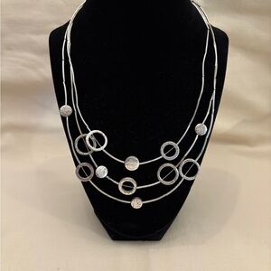 Elegant Silver Necklace with Circular Accents